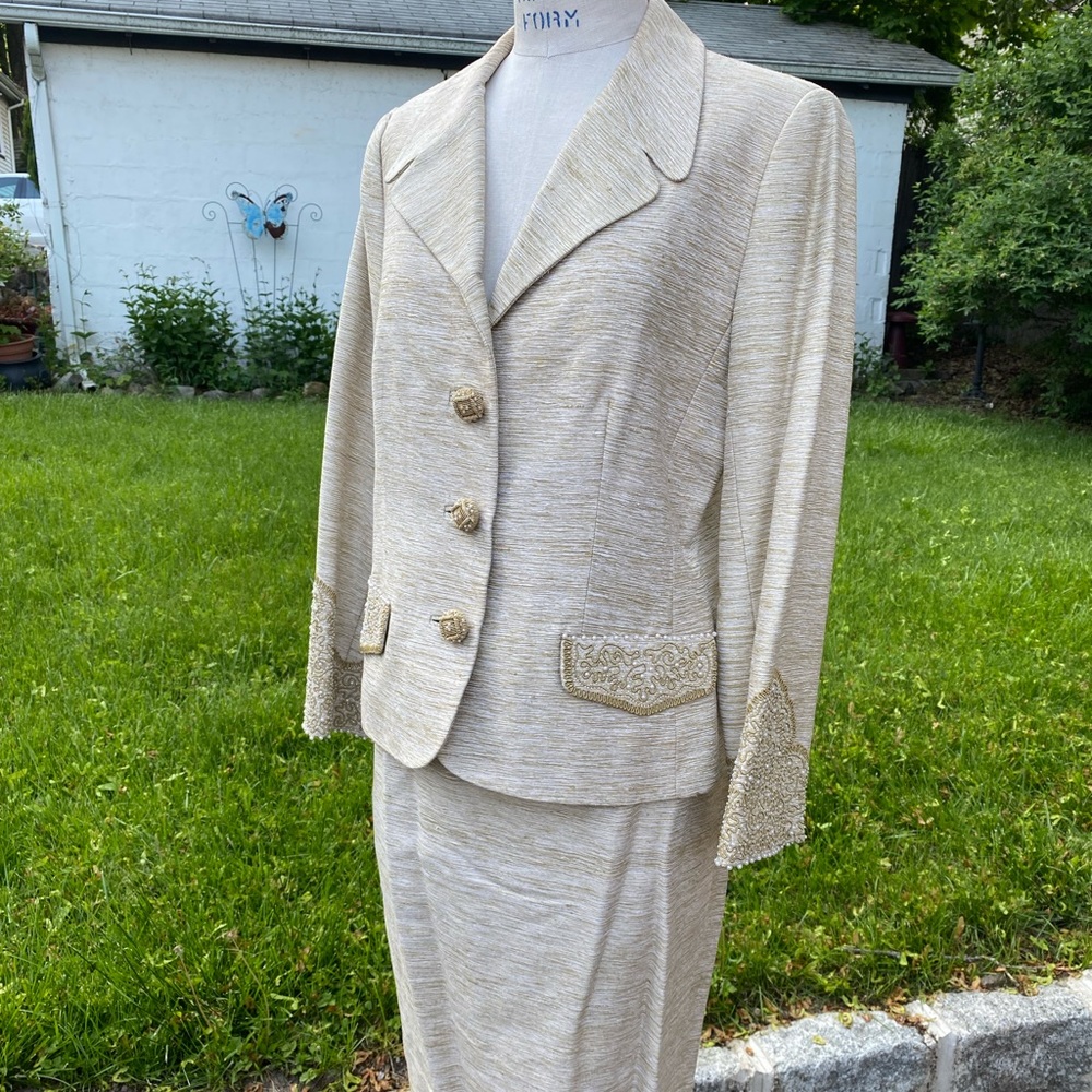 Rickie Freeman for Teri Jon Cream Suit Set